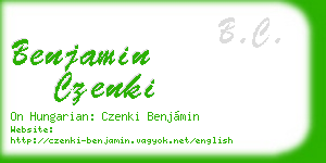 benjamin czenki business card